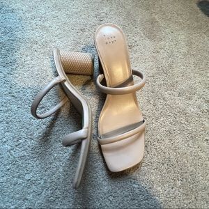 Nude chunky heel sandal